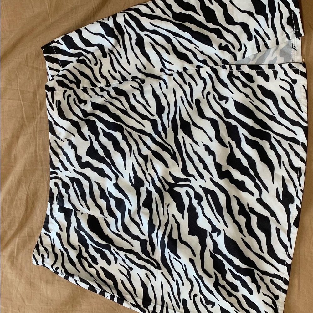 Zebra print mini skirt